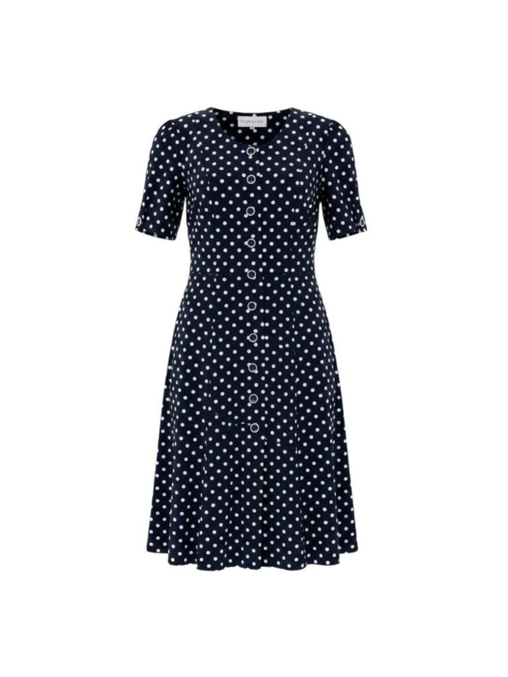 Saint Laurent Retro Dress Shirt Dot Pattern Polka Dot Navy Cotton 38